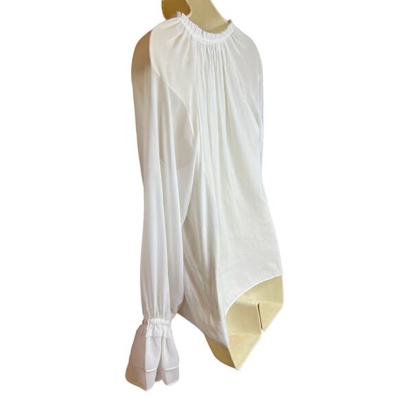 Ramy Brook Ruffle White Puff Sleeve Blouse Size Small - Picture 5 of 6